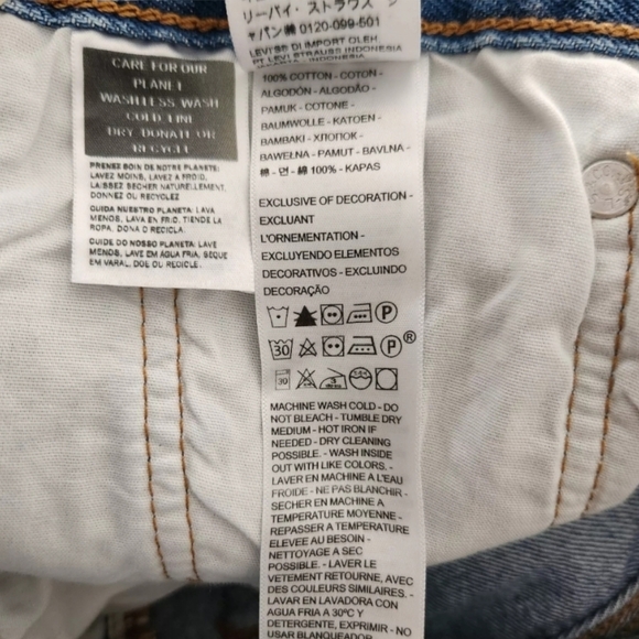 Levi's 501 Original High Rise Straight Leg Medium Wash Distress Jeans Size 30x30 - Picture 14 of 15